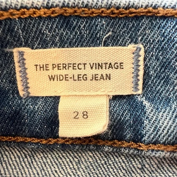 Madewell The Perfect Vintage Wide Leg Jeans Womens Blue Denim 28 Waist Cropped - Picture 4 of 8